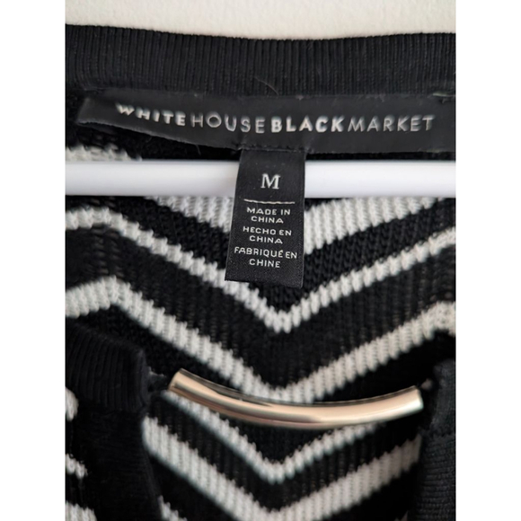 Women's White House Black Market Chevron Stitch V-Neck Tunic Sweater M - Picture 9 of 10